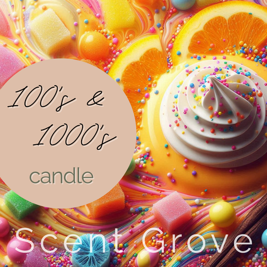 100's & 1000's scented Wood Wick Soy Candle