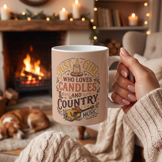 Just a Girl Who Loves Candles and Country Music Coffee Mug