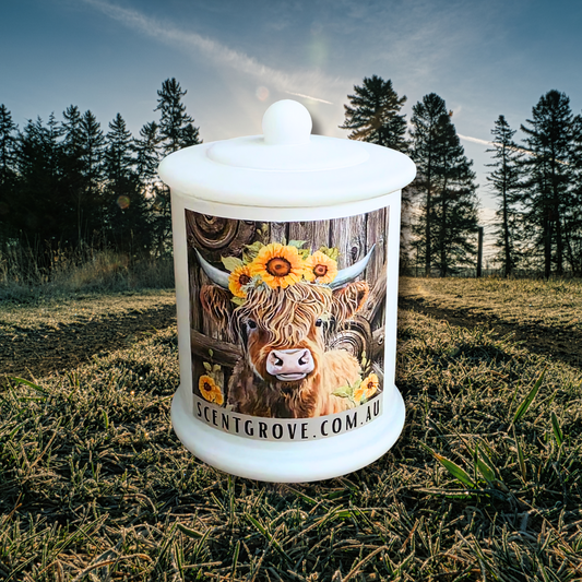 Country Western Wood Wick Soy Candle XL matte white jar