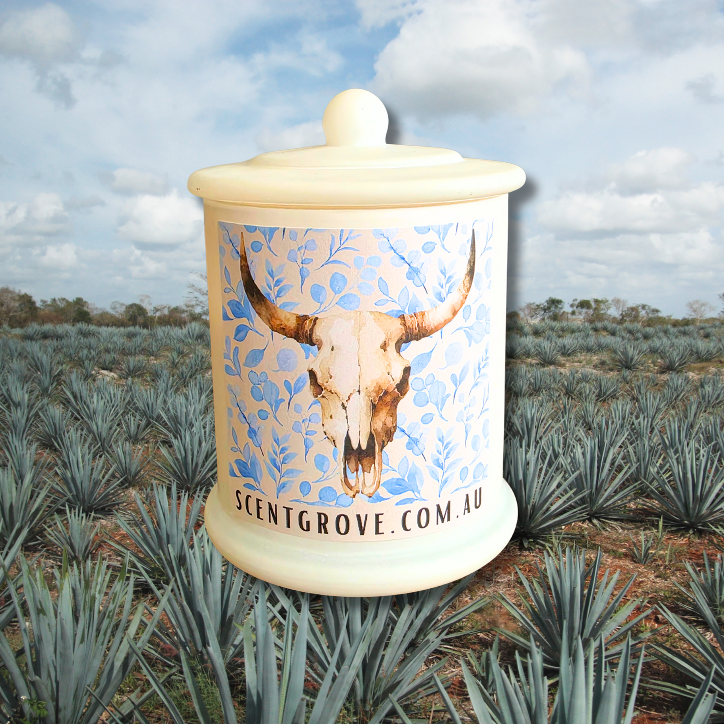 Country Western Wood Wick Soy Candle XL matte white jar