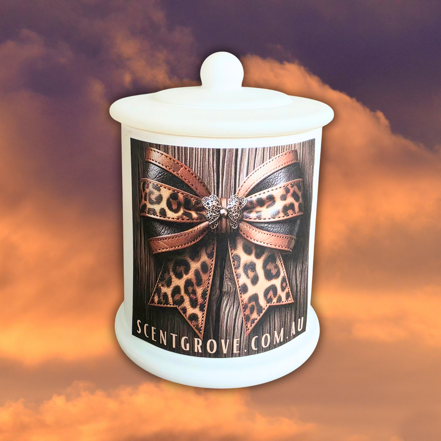 Country Western Wood Wick Soy Candle XL matte white jar