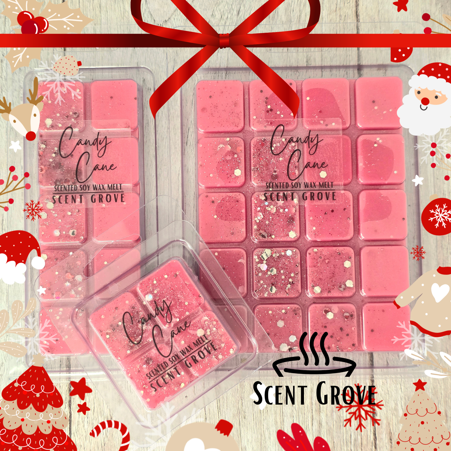 Candy Cane scented soy wax melt