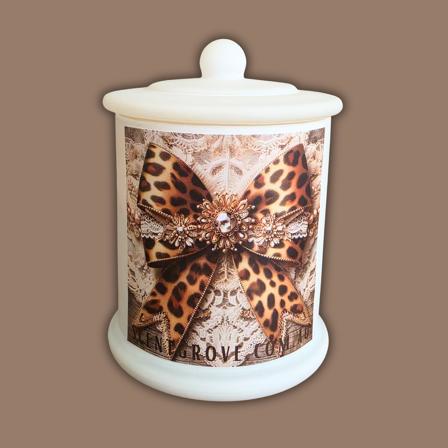 Country Western Wood Wick Soy Candle XL matte white jar