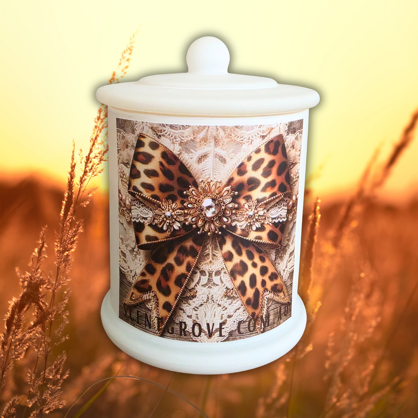 Country Western Wood Wick Soy Candle XL matte white jar