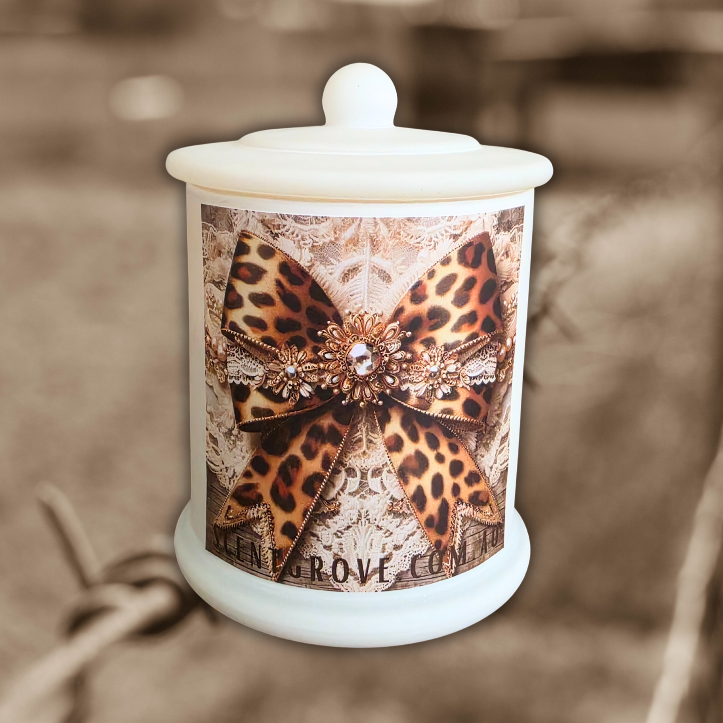 Country Western Wood Wick Soy Candle XL matte white jar