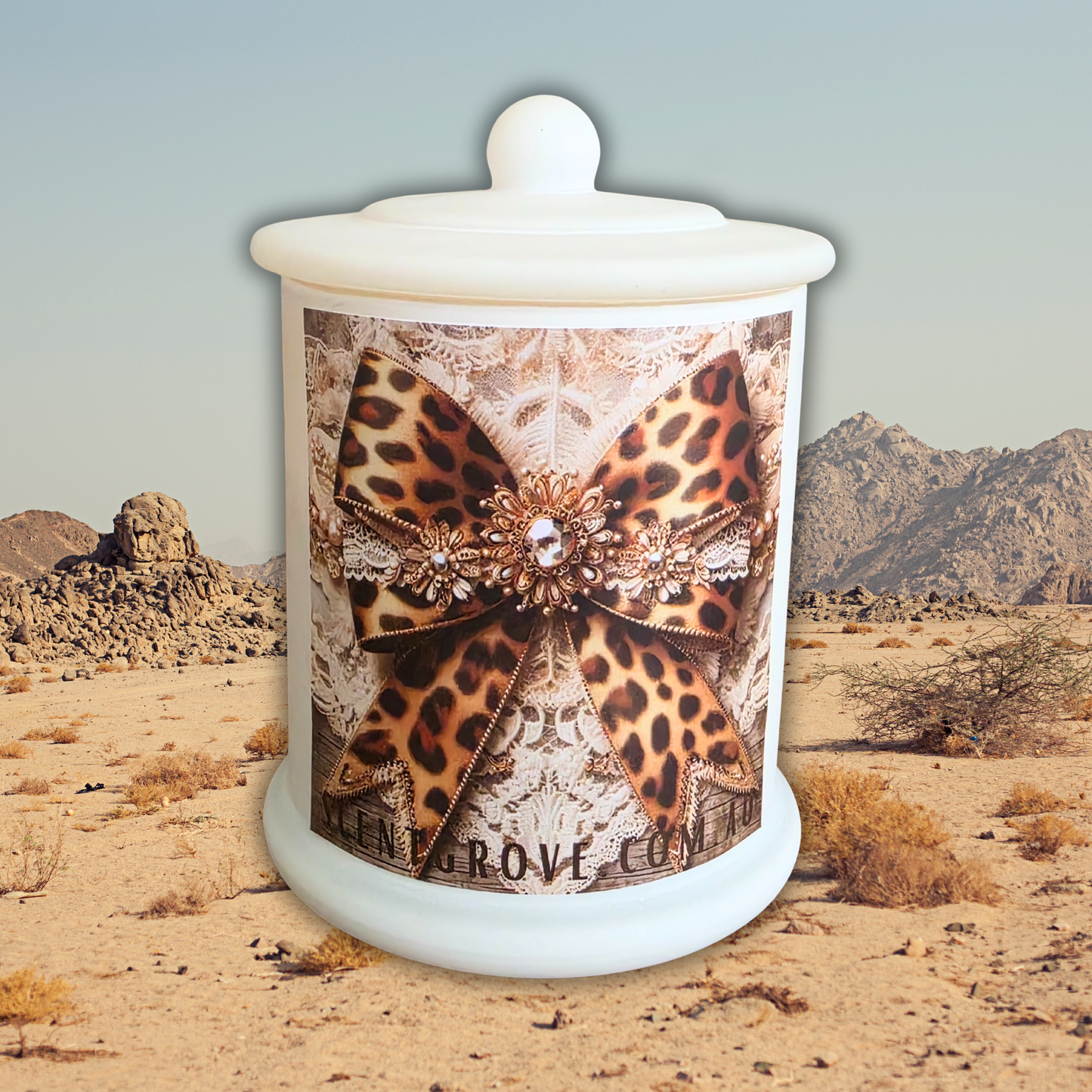 Country Western Wood Wick Soy Candle XL matte white jar