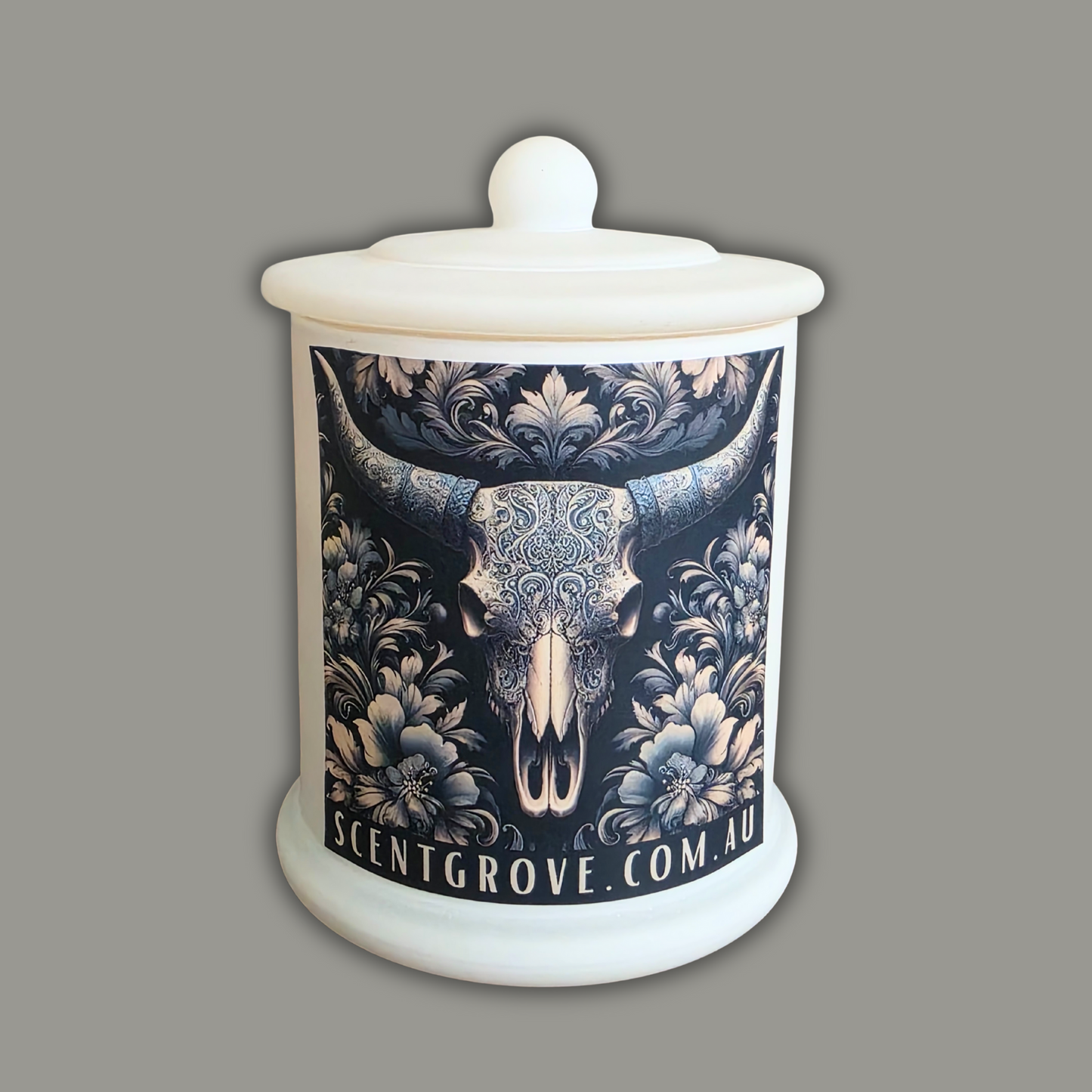 Country Western Wood Wick Soy Candle XL matte white jar
