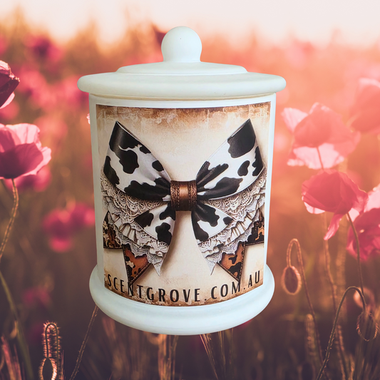 Country Western Wood Wick Soy Candle XL matte white jar