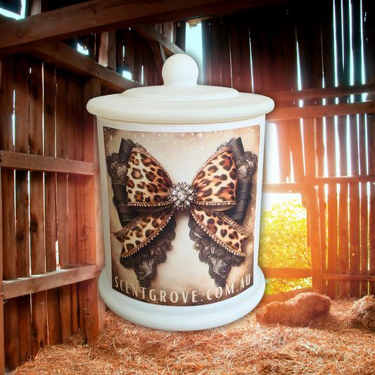 Country Western Wood Wick Soy Candle XL matte white jar