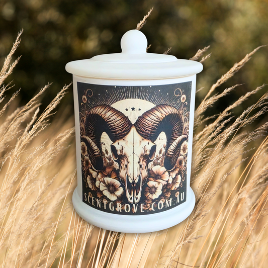 Country Western Wood Wick Soy Candle XL matte white jar