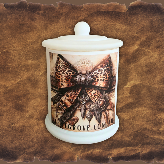 Country Western Wood Wick Soy Candle XL matte white jar