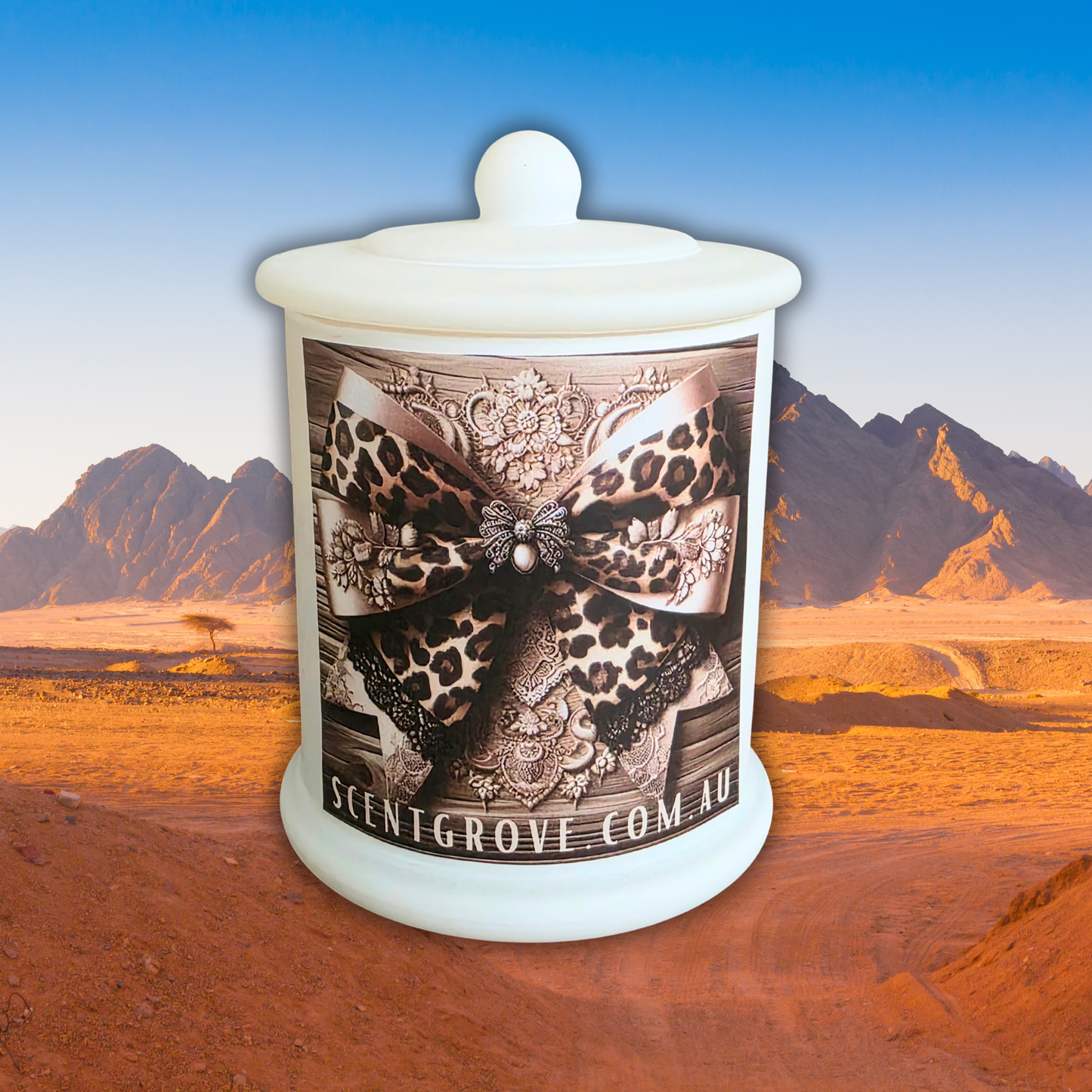 Country Western Wood Wick Soy Candle XL matte white jar