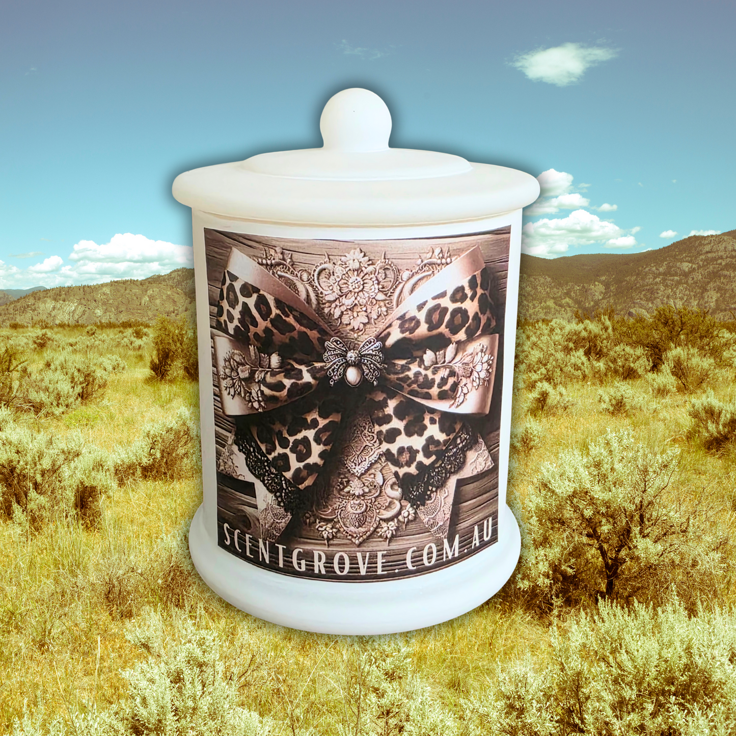 Country Western Wood Wick Soy Candle XL matte white jar