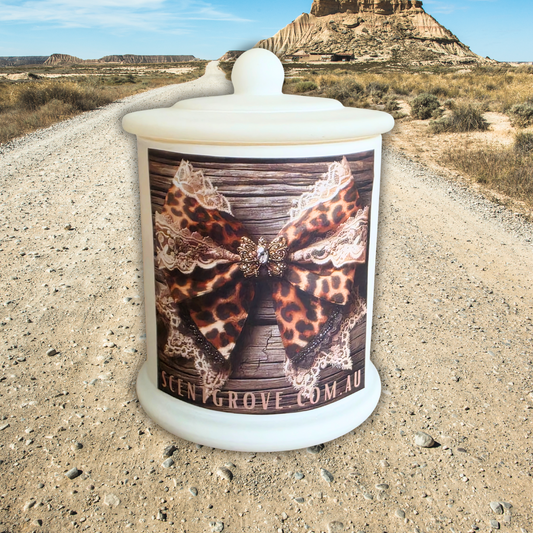 Country Western Wood Wick Soy Candle XL matte white jar