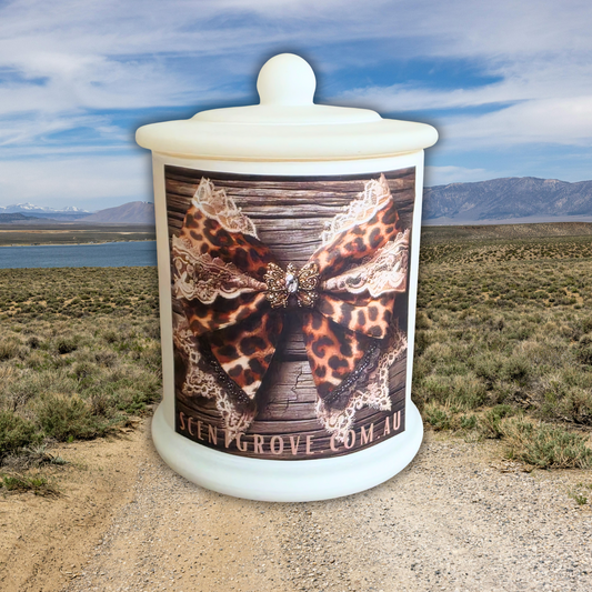 Country Western Wood Wick Soy Candle XL matte white jar
