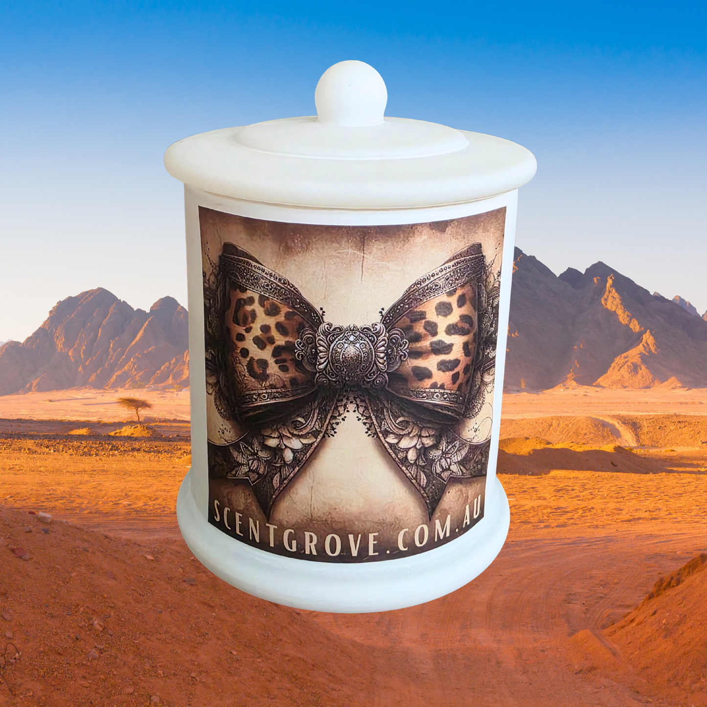 Country Western Wood Wick Soy Candle XL matte white jar