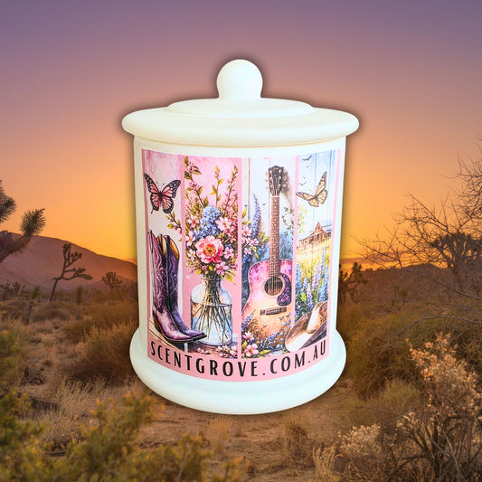 Country Western Wood Wick Soy Candle XL matte white jar