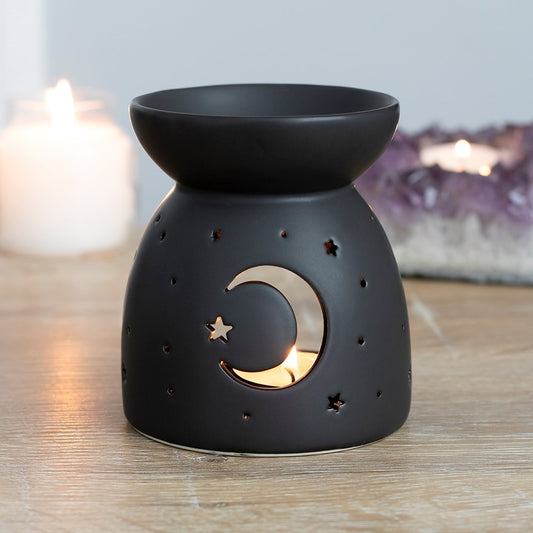 Mystical Moon Black Wax Burner SMALL