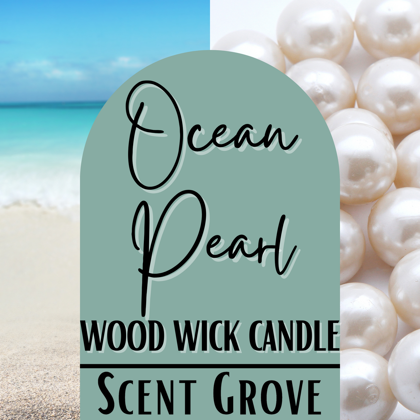Ocean Pearl scented Wood Wick Soy Candle