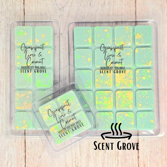 Grapefruit, Lime & Coconut scented soy wax melt