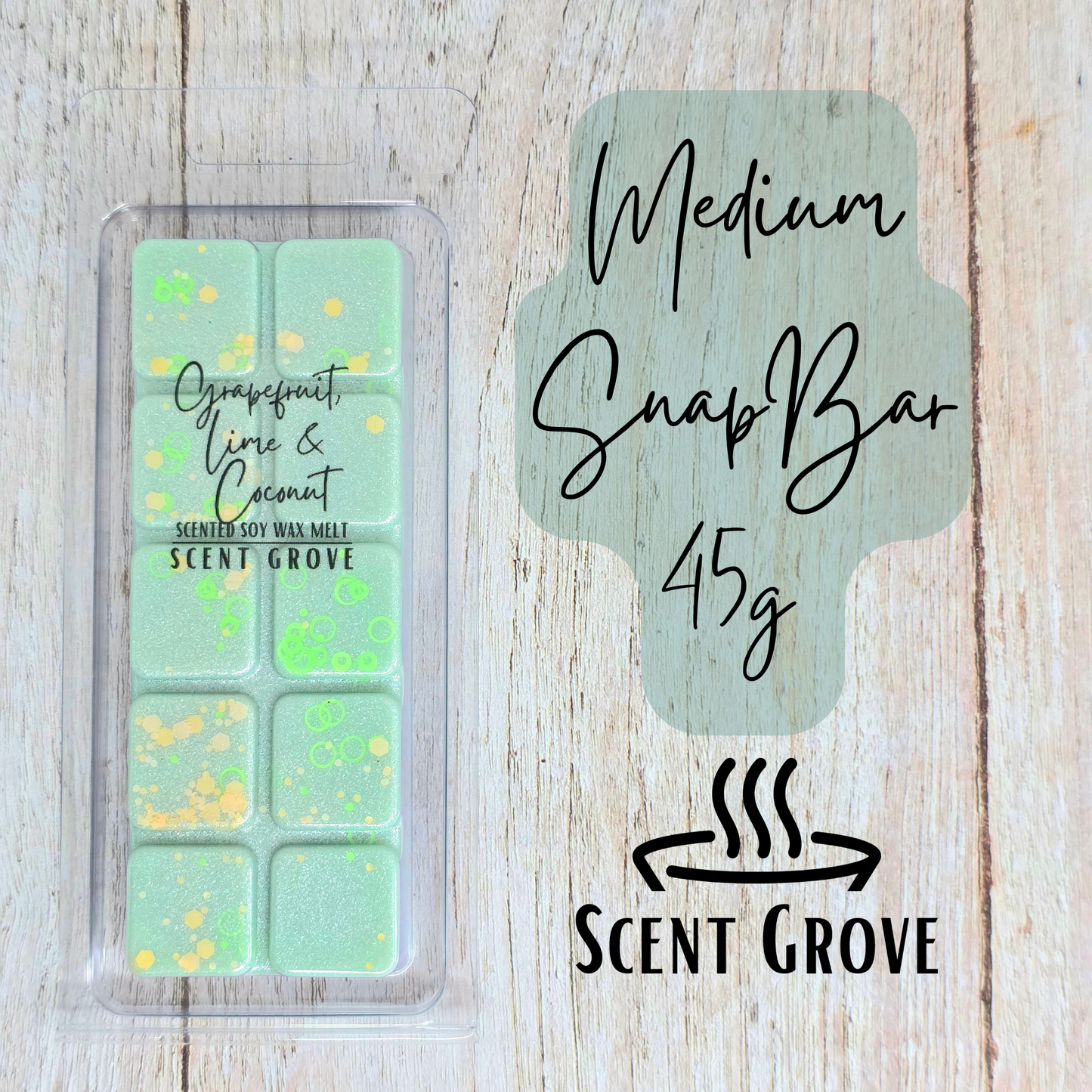 Grapefruit, Lime & Coconut scented soy wax melt
