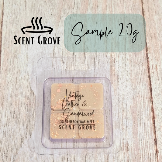 Vintage Leather & Sandalwood scented soy wax melt