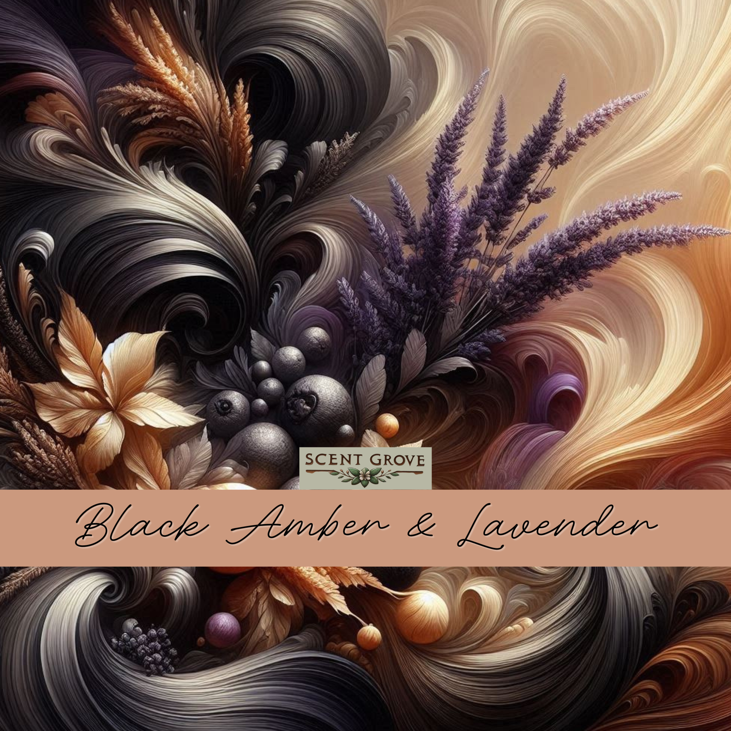 Black Amber & Lavender scented soy wax melt