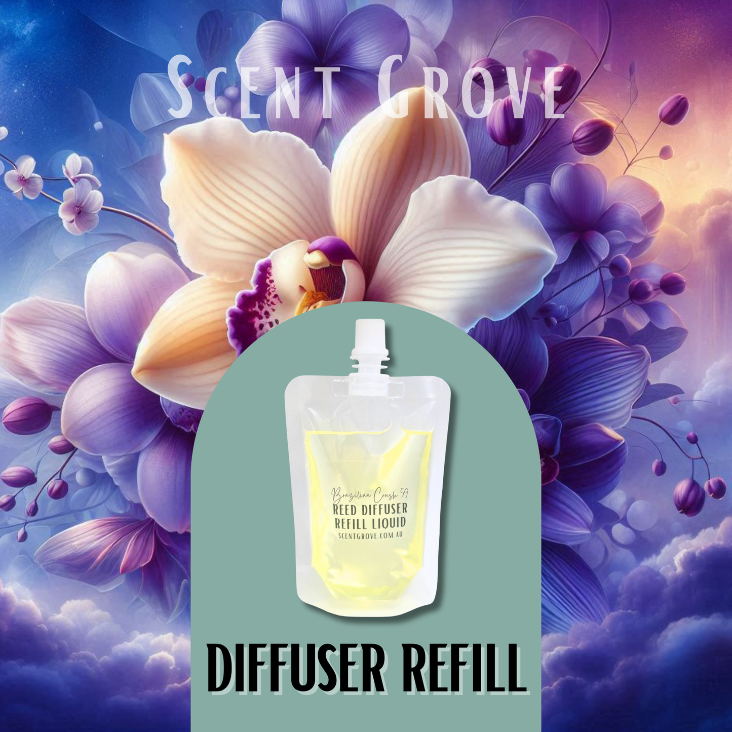 Brazilian Crush 59 Scented Diffuser Liquid Refill 100ml Clear Pouch