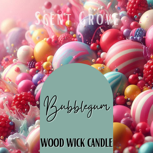 Bubblegum scented Wood Wick Soy Candle