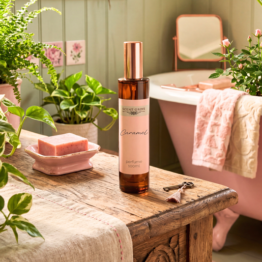 Caramel scented fine perfume mist