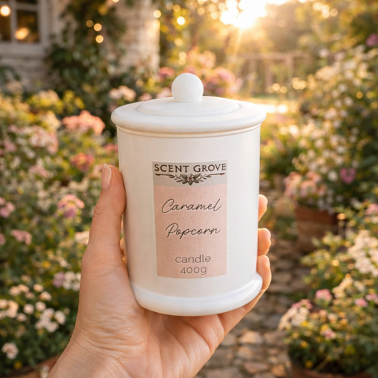 Caramel Popcorn scented Wood Wick Soy Candle