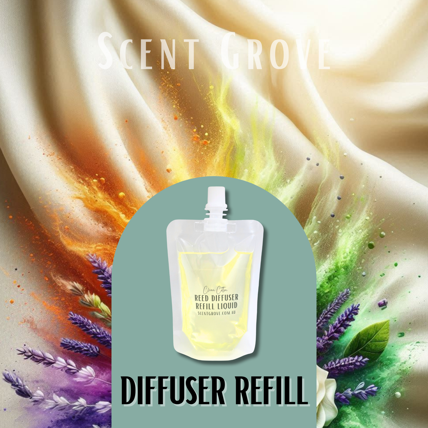 Clean Cotton Scented Diffuser Liquid Refill 100ml Clear Pouch