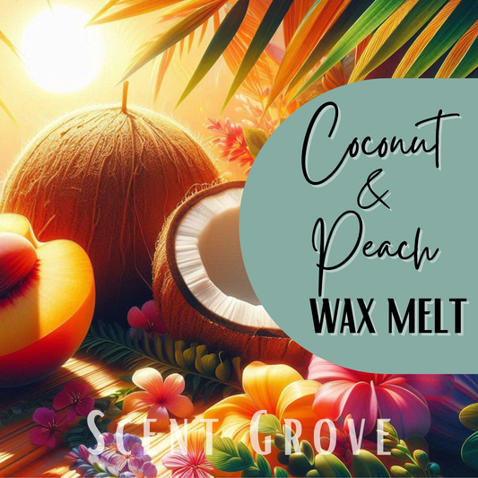 Coconut & Peach scented soy wax melt