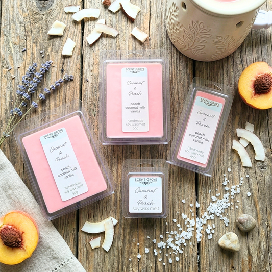 Coconut & Peach scented soy wax melt