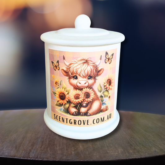 Country Western Wood Wick Soy Candle XL matte white jar