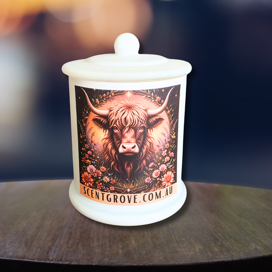 Country Western Wood Wick Soy Candle XL matte white jar