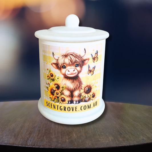 Country Western Wood Wick Soy Candle XL matte white jar