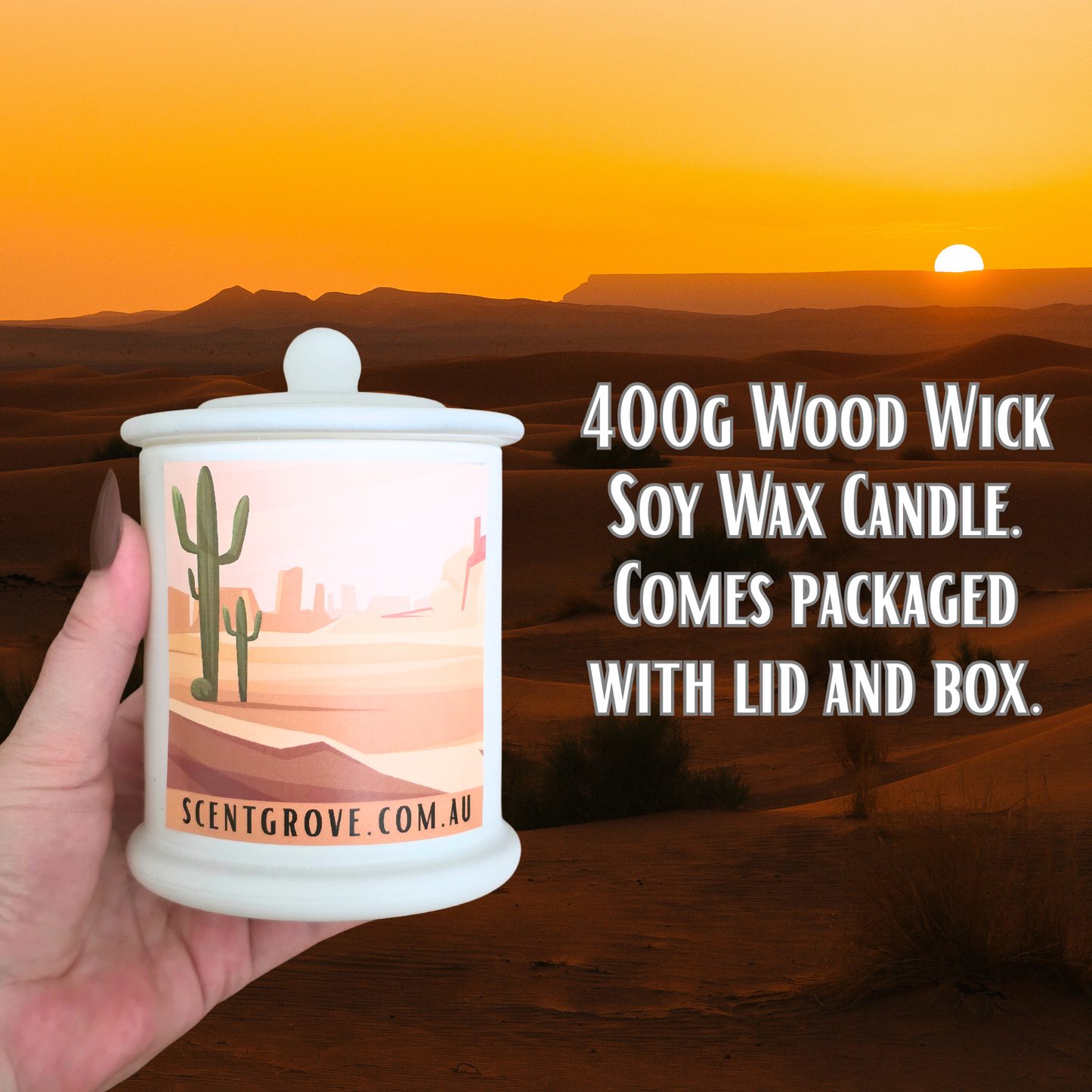 Country Western Wood Wick Soy Candle XL matte white jar
