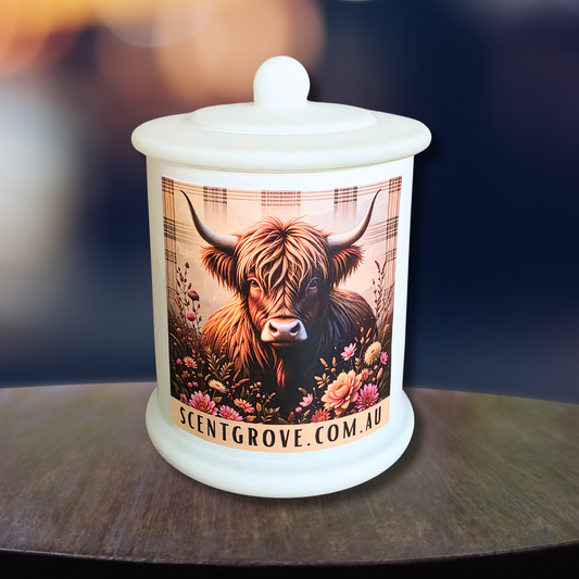 Country Western Wood Wick Soy Candle XL matte white jar