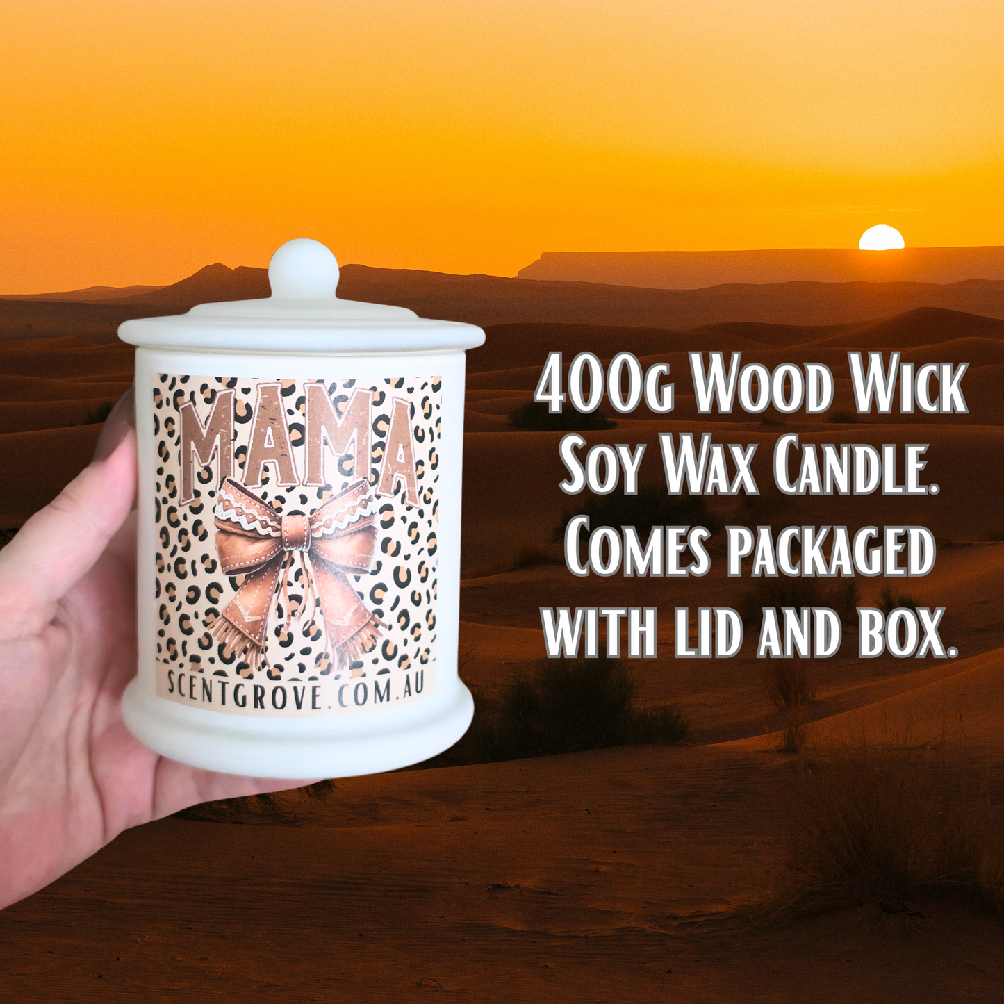 Country Western Wood Wick Soy Candle XL matte white jar