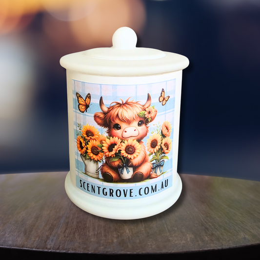 Country Western Wood Wick Soy Candle XL matte white jar