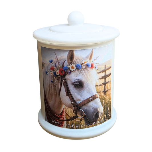 Country Western Wood Wick Soy Candle XL matte white jar
