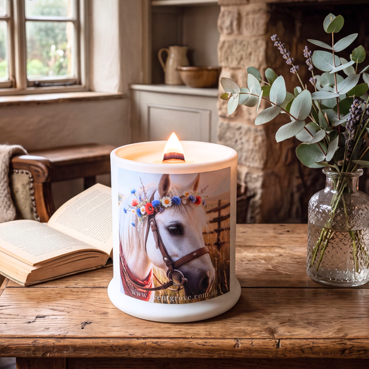 Country Western Wood Wick Soy Candle XL matte white jar