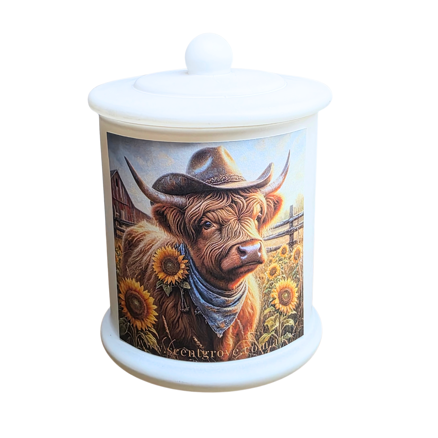 Country Western Wood Wick Soy Candle XL matte white jar