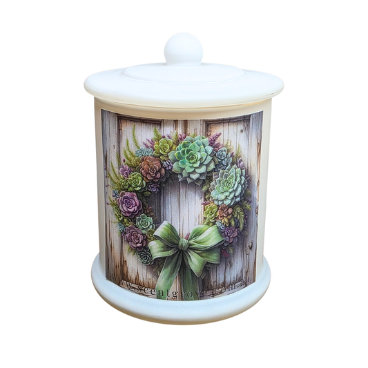 Country Western Wood Wick Soy Candle XL matte white jar