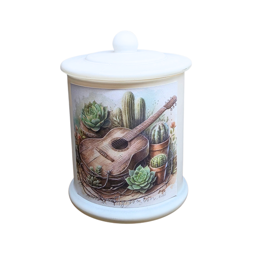 Country Western Wood Wick Soy Candle XL matte white jar