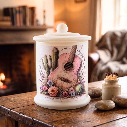 Country Western Wood Wick Soy Candle XL matte white jar