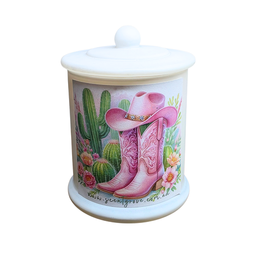 Country Western Wood Wick Soy Candle XL matte white jar