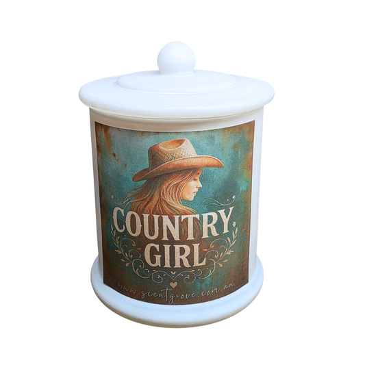Country Western Wood Wick Soy Candle XL matte white jar