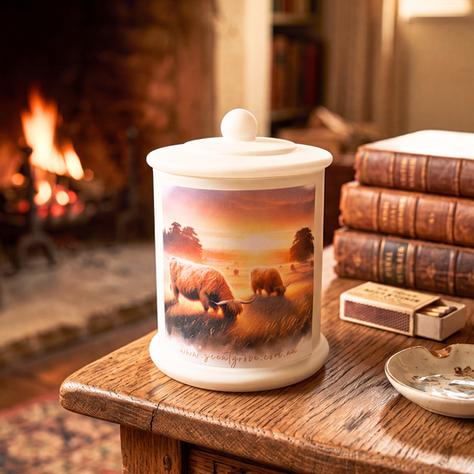 Country Western Wood Wick Soy Candle XL matte white jar